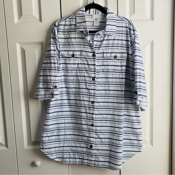 NWOT Dotti 3/4 Sleeve Button-Down Shirt - Picture 6 of 6